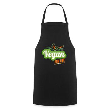 Logo Green Vegan for Life, Go Vegan - Tablier de cuisine - noir - Devant - AI Model Male 185 dark (185cm)