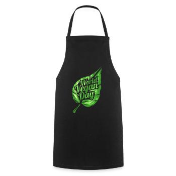 Logo Green Leave pour la Journée mondiale du véganisme - Tablier de cuisine - noir - Devant - AI Model Male 185 dark (185cm)