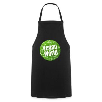 Vegan World Logo For A Better World Which Is Vegan - Cooking Apron - black - Front - AI Model Male 185 dark (185cm)