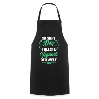 Fleischlos Vegan Pflanzlich Veganer - Kochschürze - Schwarz - Vorne - AI Model Male 185 dark (185cm)
