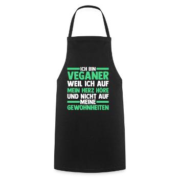 Fleischlos Vegan Pflanzlich Veganer - Kochschürze - Schwarz - Vorne - AI Model Male 185 dark (185cm)