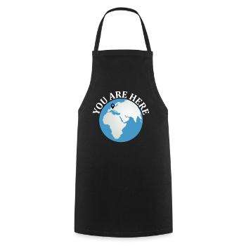 You Are Here - Planet Lover Earth Day Funny Planet - Cooking Apron - black - Front - AI Model Male 185 dark (185cm)