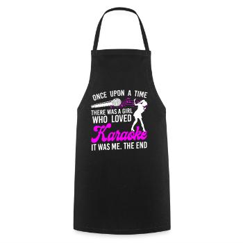 Karaoke Singer Once Upon A Time - Cooking Apron - black - Front - AI Model Male 185 dark (185cm)