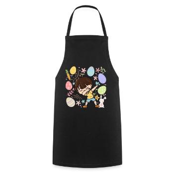 Dabbing Boy Colorful Eggs Easter Costume Holida - Cooking Apron - black - Front - AI Model Male 185 dark (185cm)