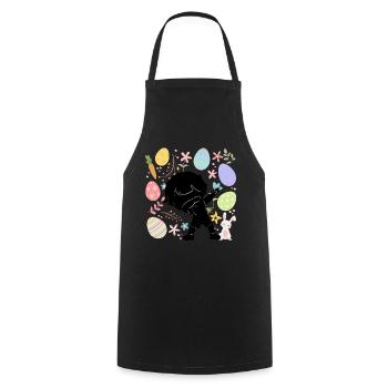 Silhouette Young Colorful Eggs Easter Costume Holiday - Cooking Apron - black - Front - AI Model Male 185 dark (185cm)