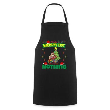 On The Naughty List And I Regret Nothing Santa - Cooking Apron - black - Front - AI Model Male 185 dark (185cm)