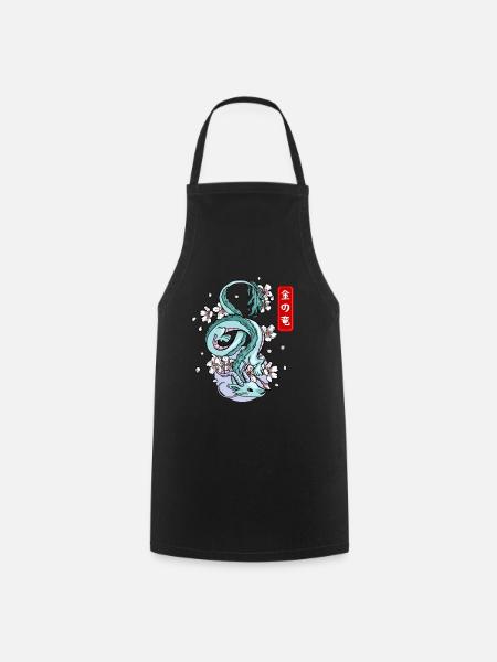 Japanese Earth Dragon Elemental Myth - Cooking Apron - black