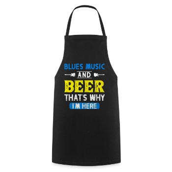 Blues Musik und Bier - Kochschürze - Schwarz - Vorne - AI Model Male 185 dark (185cm)