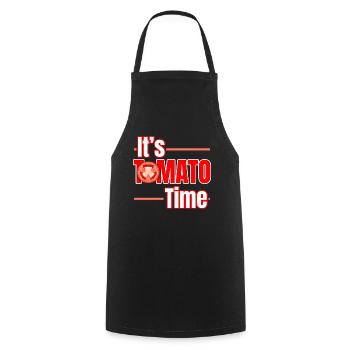 C’est Tomato Time Logo Vegan - Tablier de cuisine - noir - Devant - AI Model Male 185 dark (185cm)