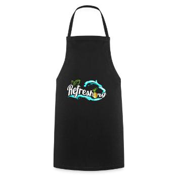 Leaves And Pineapple And Refreshing Waves - Go - Cooking Apron - black - Front - AI Model Male 185 dark (185cm)