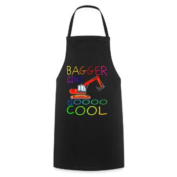 EXCAVATORS ARE SO COOL - Cooking Apron - black - Front - AI Model Male 185 dark (185cm)