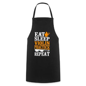 Violin Violinist Vintage Eat Sleep - Cooking Apron - black - Front - AI Model Male 185 dark (185cm)