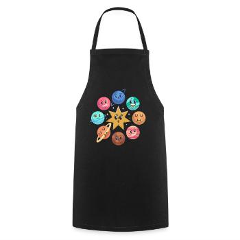 Amateur d’astronomie Aerospace - Drôle de système solaire - Tablier de cuisine - noir - Devant - AI Model Male 185 dark (185cm)