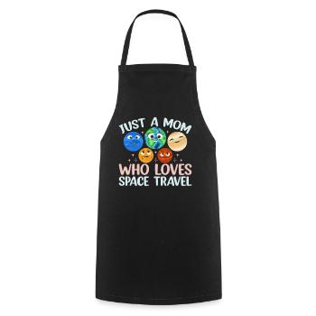 Aérospatiale - Juste une maman qui aime les voyages dans l’espace - Tablier de cuisine - noir - Devant - AI Model Male 185 dark (185cm)
