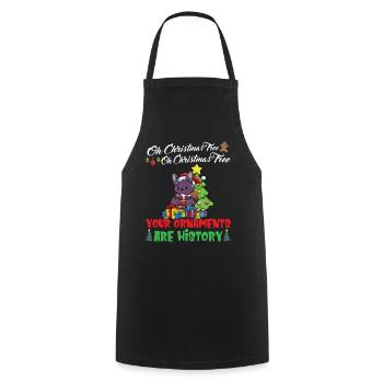 Oh Christmas Tree Your Ornaments Are History - Cooking Apron - black - Front - AI Model Male 185 dark (185cm)