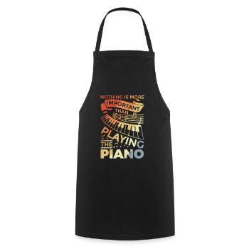 Dire de piano motivant - Tablier de cuisine - noir - Devant - AI Model Male 185 dark (185cm)