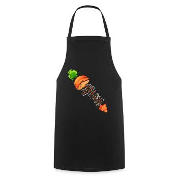 Carrots And Vegetables Are Yummi - Yum For Vegan - Cooking Apron - black - Front - AI Model Male 185 dark (185cm)