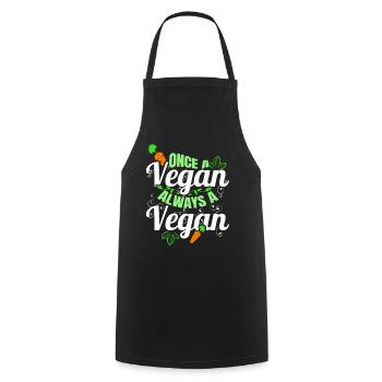Once A Vegan, Always A Vegan - Cooking Apron - black - Front - AI Model Male 185 dark (185cm)