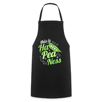 This Is Happiness With Peas Veggies - Go Vegan - Kochschürze - Schwarz - Vorne - AI Model Male 185 dark (185cm)