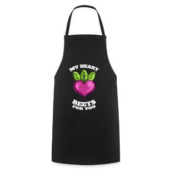 My Heart Beats For You - Beets For Vegetarian - - Kochschürze - Schwarz - Vorne - AI Model Male 185 dark (185cm)