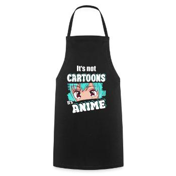 It's Not Cartoons It's Anime - Cooking Apron - black - Front - AI Model Male 185 dark (185cm)