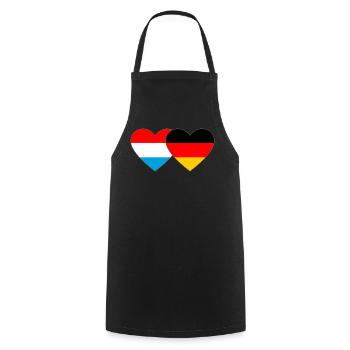 Luxembourg Allemagne Flag Heart - Tablier de cuisine - noir - Devant - AI Model Male 185 dark (185cm)