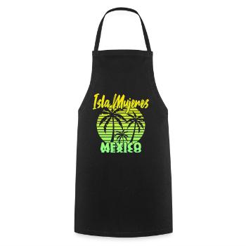 Isla Mujeres Mexico - Cooking Apron - black - Front - AI Model Male 185 dark (185cm)
