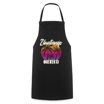 Zihuatanejo Mexico - Kochschürze - Schwarz - Vorne - AI Model Male 185 dark (185cm)