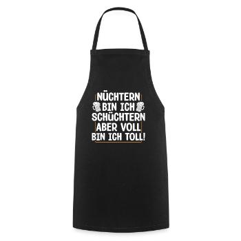 Nüchtern Bin Ich Schüchtern Aber Voll Bin Ich - Kochschürze - Schwarz - Vorne - AI Model Male 185 dark (185cm)