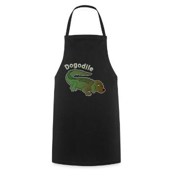 Dogodile Dog Crocodile Design - Cooking Apron - black - Front - AI Model Male 185 dark (185cm)