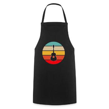 Guitar Retro - Cooking Apron - black - Front - AI Model Male 185 dark (185cm)
