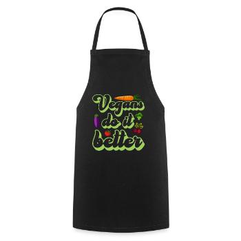 Vegan Diet Vegans Do It Meat Free Vegan Diet Lover - Cooking Apron - black - Front - AI Model Male 185 dark (185cm)