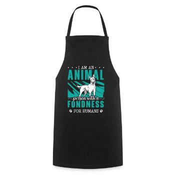 Animal Welfare I Am An Animal Person Foster Parent - Cooking Apron - black - Front - AI Model Male 185 dark (185cm)