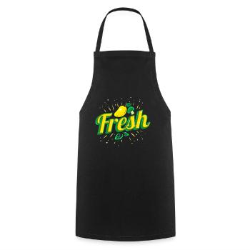Eat Fresh Mango, Lemon And Broccoli - Vegetarian - Cooking Apron - black - Front - AI Model Male 185 dark (185cm)