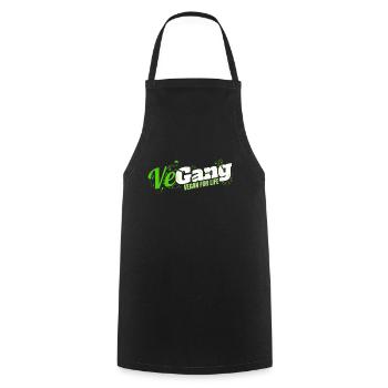 Member Of The VeGang - Vegetarians - Go Vegan - Cooking Apron - black - Front - AI Model Male 185 dark (185cm)