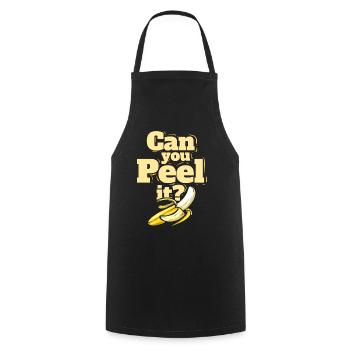 A Banana - Can You Peel It - Vegetarian - Go Vegan - Cooking Apron - black - Front - AI Model Male 185 dark (185cm)