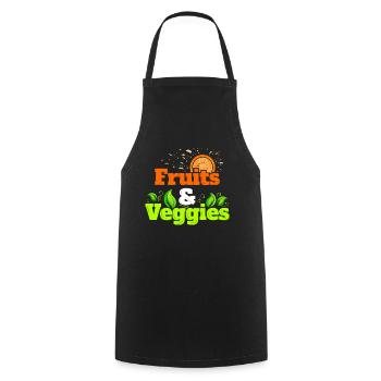 I Love Fruits And Veggies - Vegetarian - Go Vegan - Kochschürze - Schwarz - Vorne - AI Model Male 185 dark (185cm)