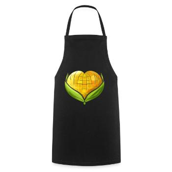 Corn On the Cob In Heart Shape - Vegetarian - Go - Cooking Apron - black - Front - AI Model Male 185 dark (185cm)