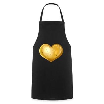 Potato In Heart Shape - Vegetarian - Go Vegan - Cooking Apron - black - Front - AI Model Male 185 dark (185cm)