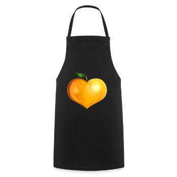 Orange In Heart Shape - Vegetarian - Go Vegan - Cooking Apron - black - Front - AI Model Male 185 dark (185cm)
