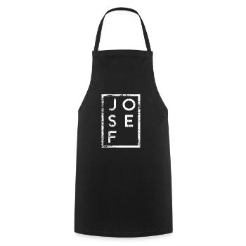 Josef Minimalismus - Kochschürze - Schwarz - Vorne - AI Model Male 185 dark (185cm)