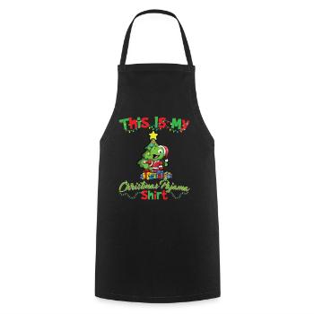 This Is My Christmas Pajama Shirt Xmas Pyjama - Cooking Apron - black - Front - AI Model Male 185 dark (185cm)