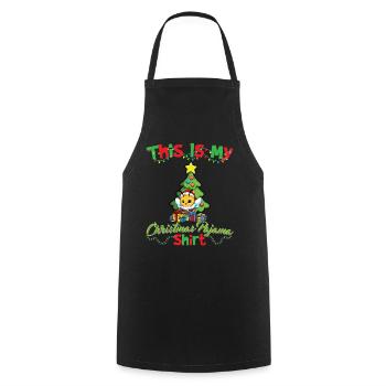 This Is My Christmas Pajama Shirt Xmas Pyjama - Cooking Apron - black - Front - AI Model Male 185 dark (185cm)
