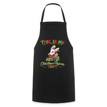 This Is My Christmas Pajama Shirt Xmas Pyjama - Cooking Apron - black - Front - AI Model Male 185 dark (185cm)