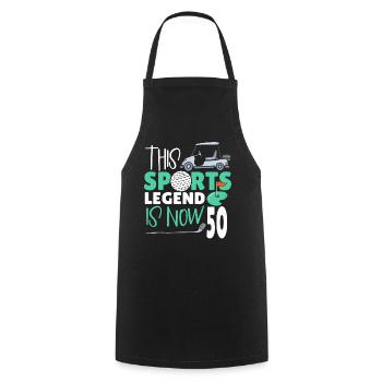 This sports legend is now 50, golf game 50. - Cooking Apron - black - Front - AI Model Male 185 dark (185cm)