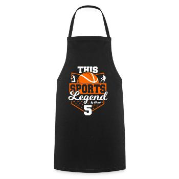 This sports legend is now 5, basketball game - Cooking Apron - black - Front - AI Model Male 185 dark (185cm)