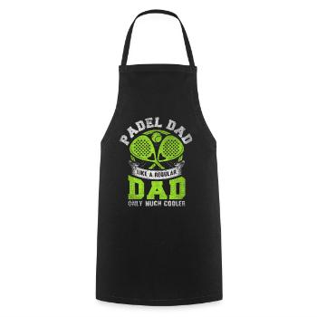 Cool Padel Papa Padel Joueur de Padel Père - Tablier de cuisine - noir - Devant - AI Model Male 185 dark (185cm)