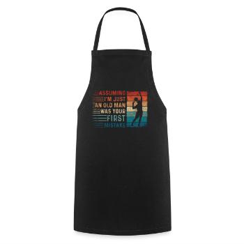 En supposant que je ne suis qu’une erreur de vieil homme Ping Pong - Tablier de cuisine - noir - Devant - AI Model Male 185 dark (185cm)