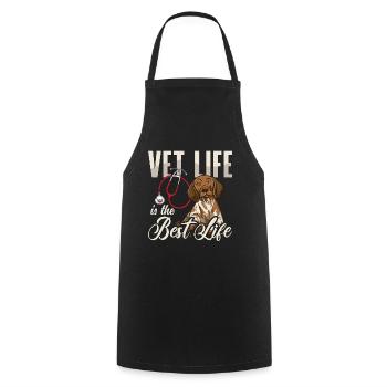Veterinary Vet Life Is The Pet Doctor Veterinarian - Cooking Apron - black - Front - AI Model Male 185 dark (185cm)