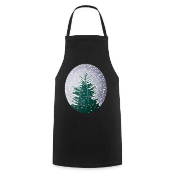 illuminated Christmas tree in the snow - Cooking Apron - black - Front - AI Model Male 185 dark (185cm)